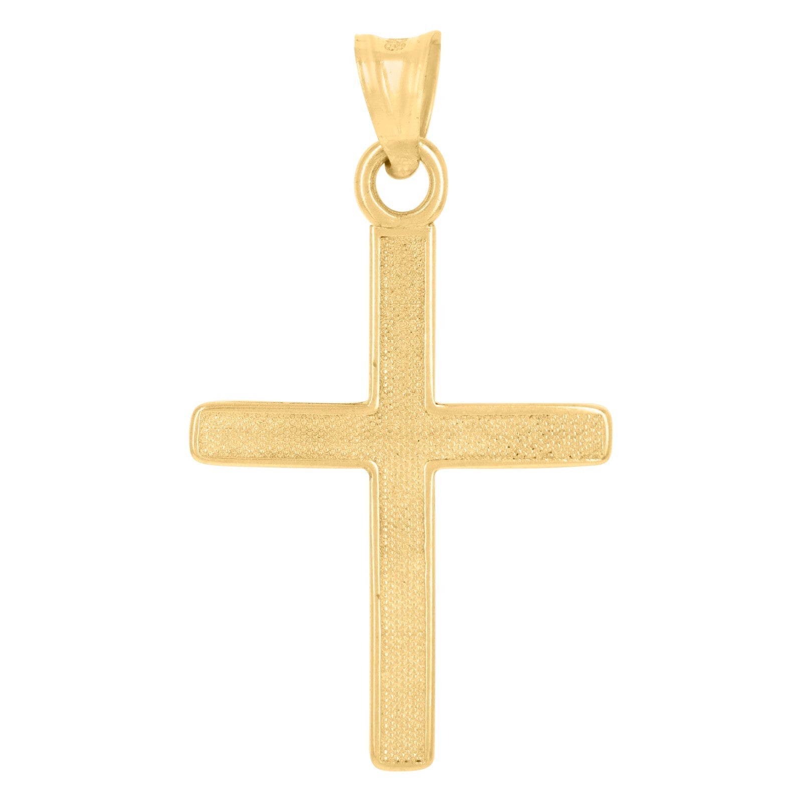 10k Yellow & White Gold Unisex Cross Religious Charm 1.3gms Diamond-Cut Pendant