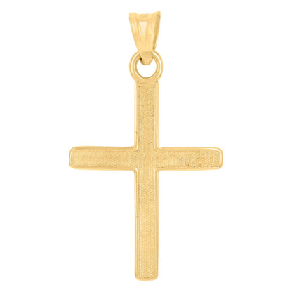 10k Yellow & White Gold Unisex Cross Religious Charm 1.3gms Diamond-Cut Pendant