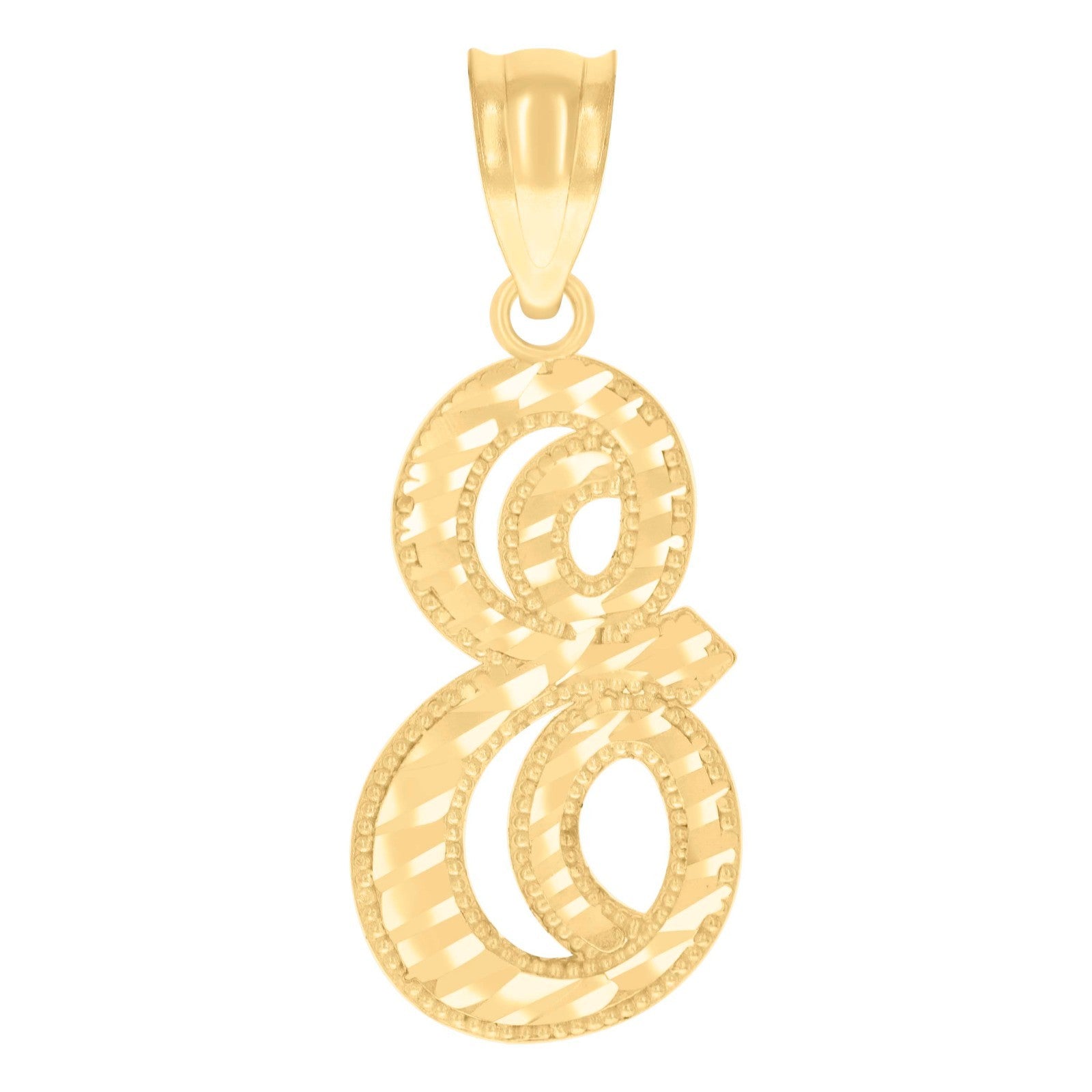 10k Yellow Gold Script Initial Letter "E" Pendant 0.7g Alphabet Unisex Charm