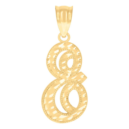 10k Yellow Gold Script Initial Letter "E" Pendant 0.7g Alphabet Unisex Charm