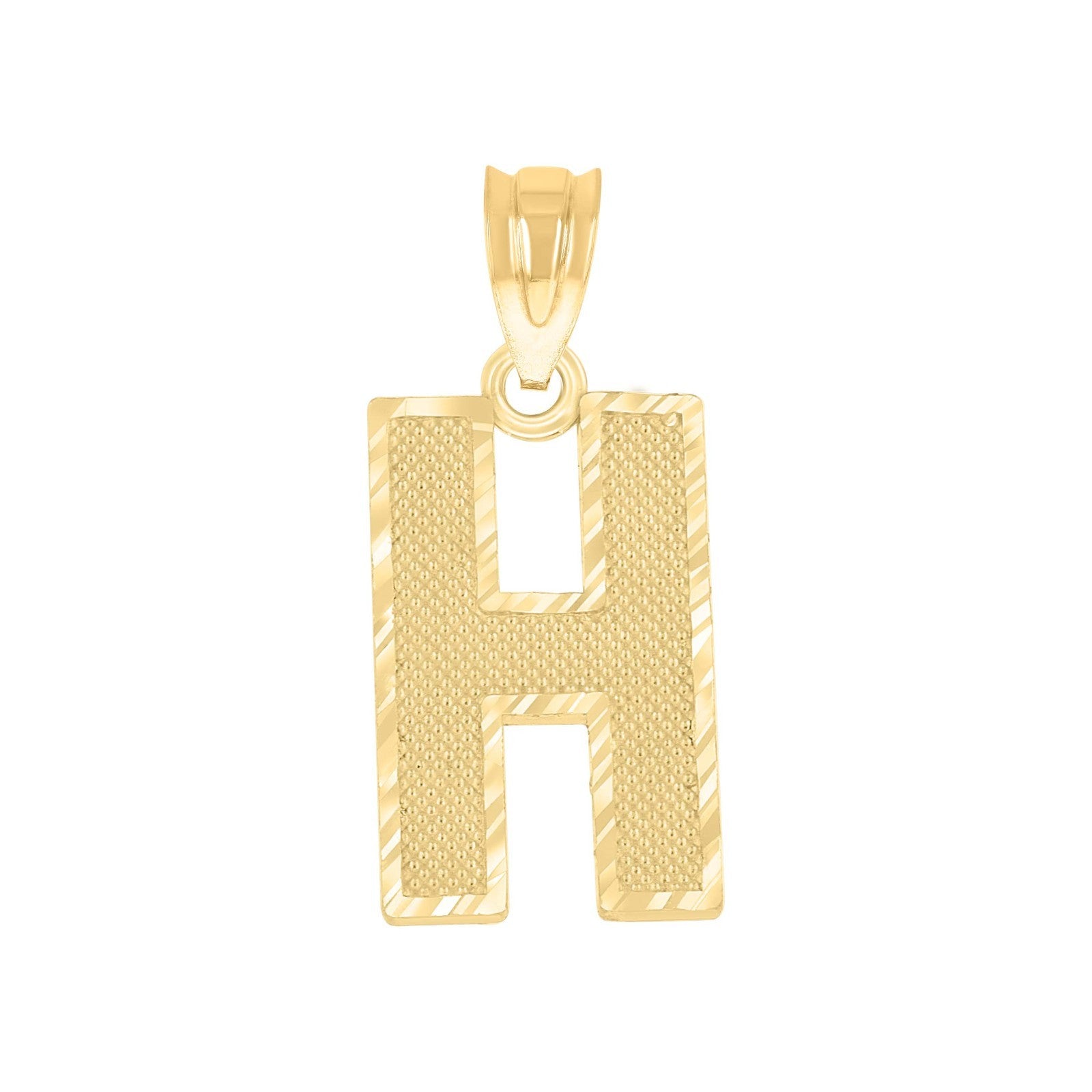 10k Yellow Gold Initial Letter "H" Pendant 1g Alphabet Unisex Charm