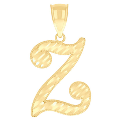 10k Yellow Gold Initial Letter "Z" Pendant 1.2g Alphabet Unisex Charm