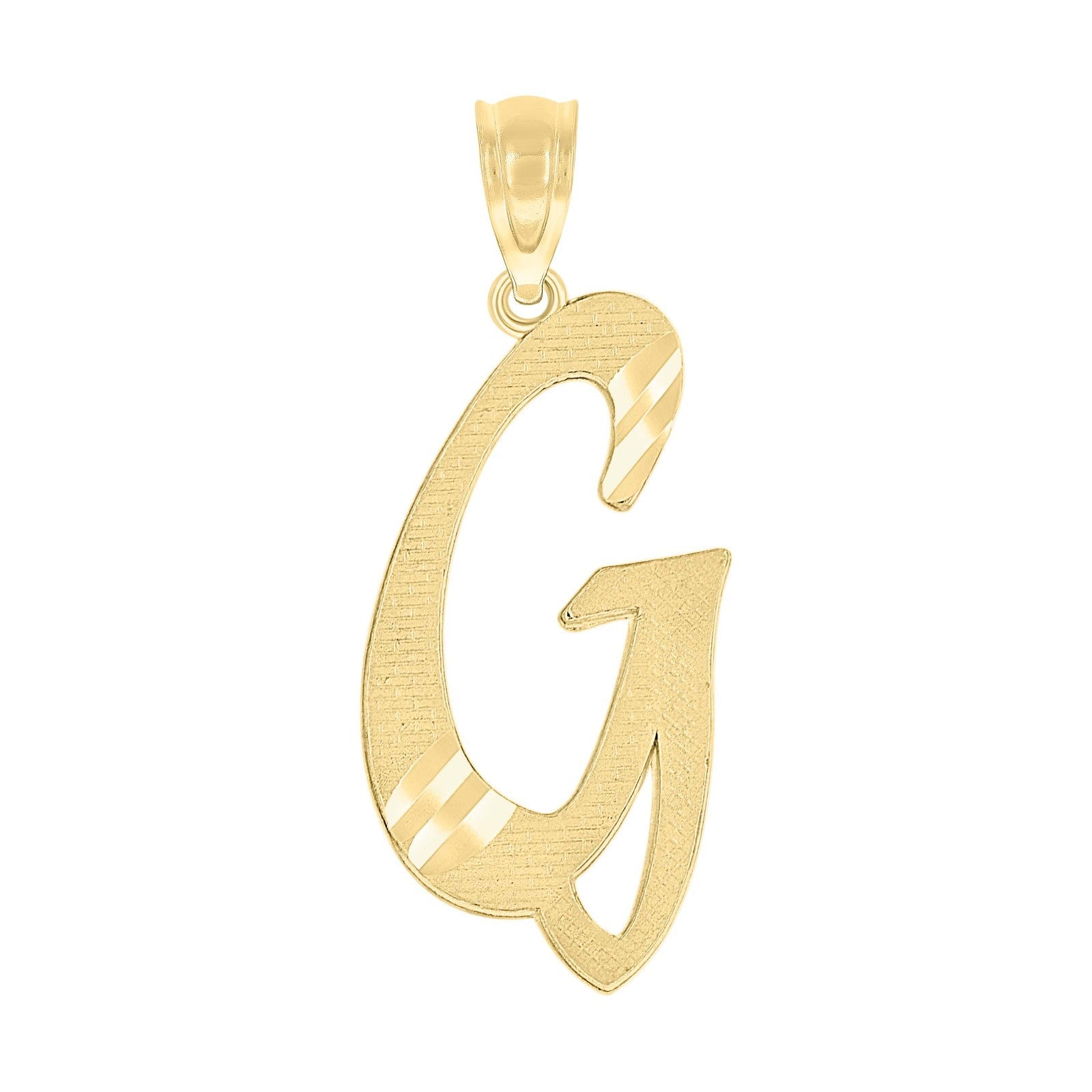10k Yellow Gold Initial Letter "G" Pendant 0.7g Alphabet Unisex Charm