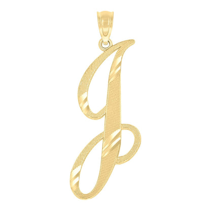 10k Yellow Gold Initial Letter "J" Pendant 0.9g Alphabet Unisex Charm
