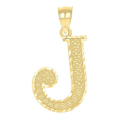 10k Yellow Gold Initial Letter "J" Pendant 2.2g Alphabet Unisex Charm