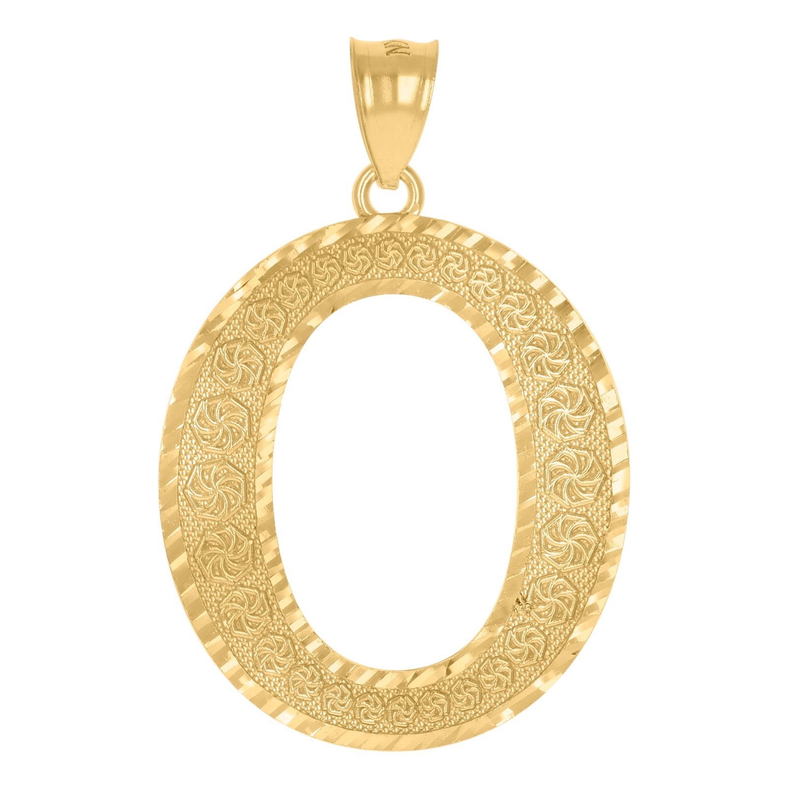 10k Yellow Gold Initial Letter "O" Pendant 3.5g Alphabet Unisex Charm