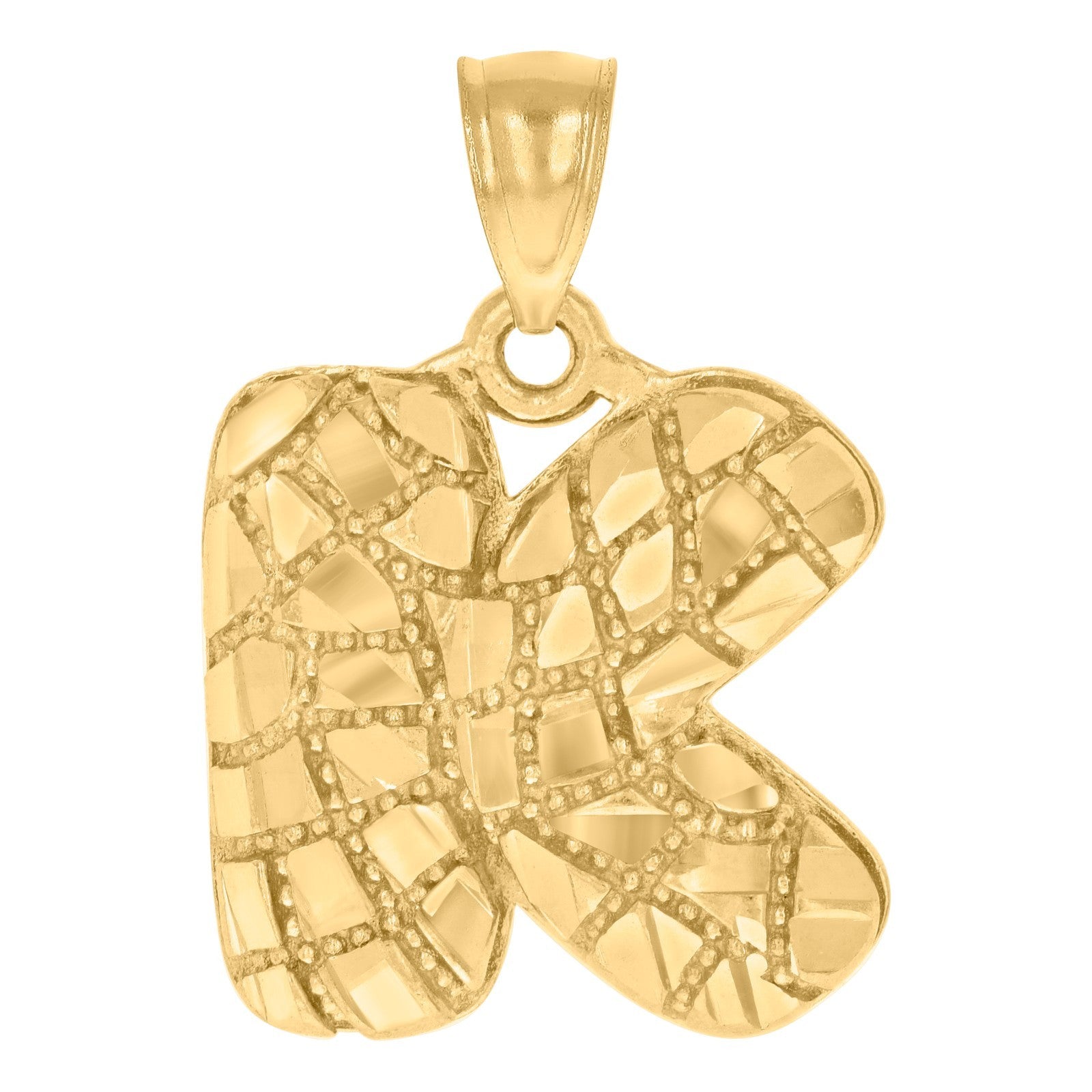 10k Yellow Gold Initial Letter "K" Pendant 3.2g Alphabet Unisex Charm