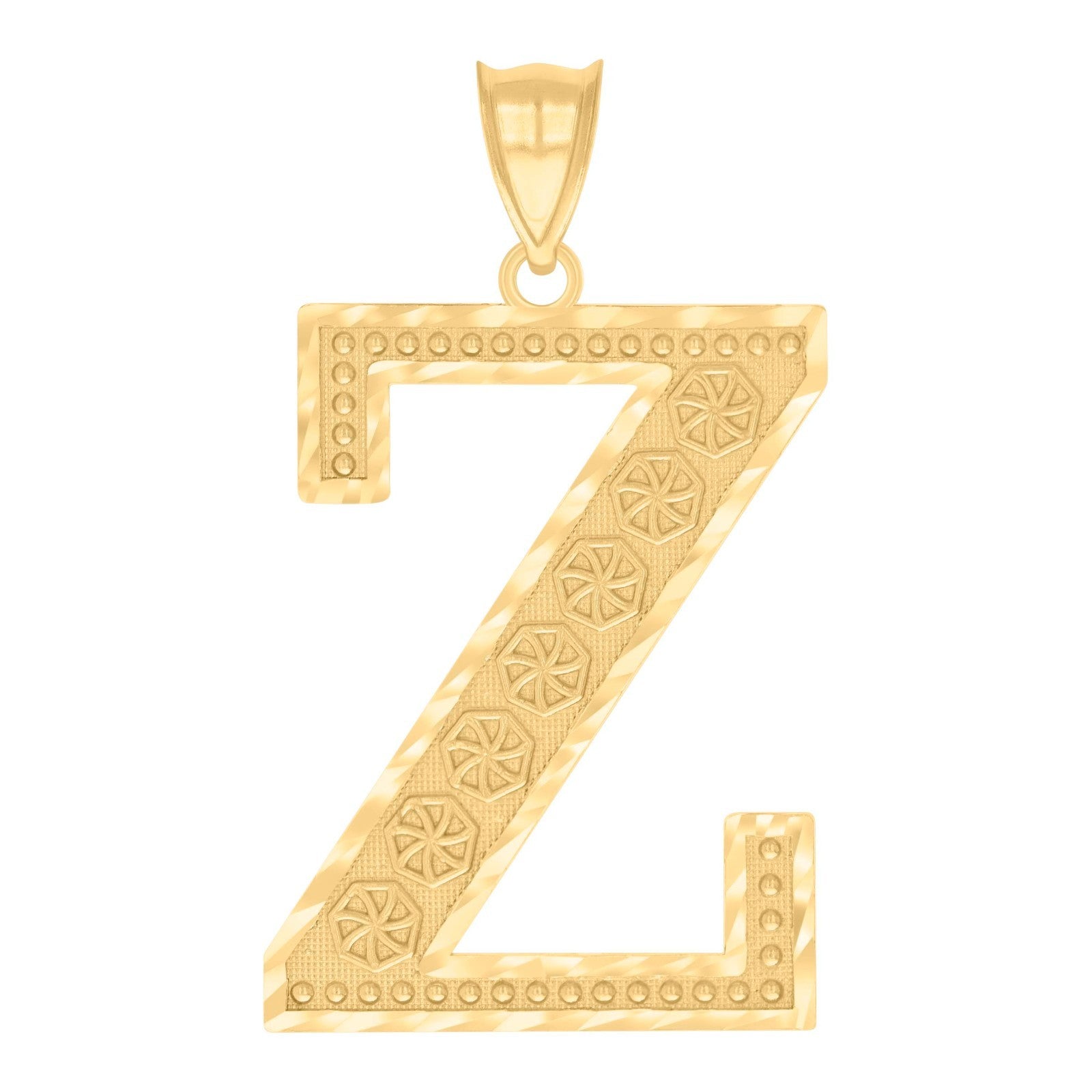 10k Yellow Gold Initial Letter "Z" Pendant 4.1g Alphabet Unisex Charm