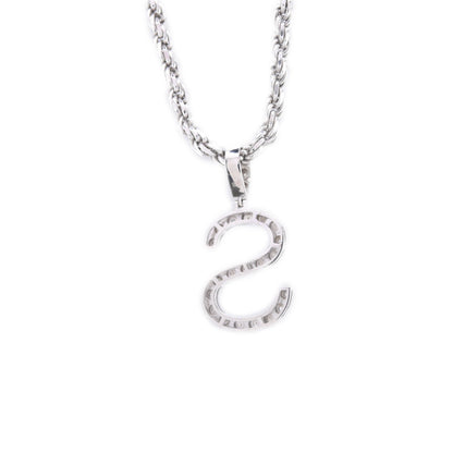 925 Silver Natural 0.15 CTW Diamond Initial Alphabet "S" Pendant 2g Unisex Charm