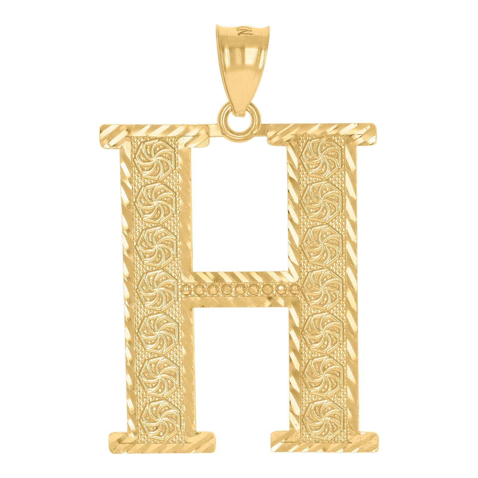 10k Yellow Gold Initial Letter "H" Pendant 4g Alphabet Unisex Charm