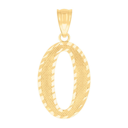 10k Yellow Gold Initial Number "0" Pendant 1.2g Numeral Unisex Charm