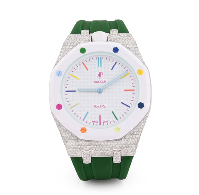 AP x Swatch Royal Pop Natural Diamond Band White Watch Huit Blanc