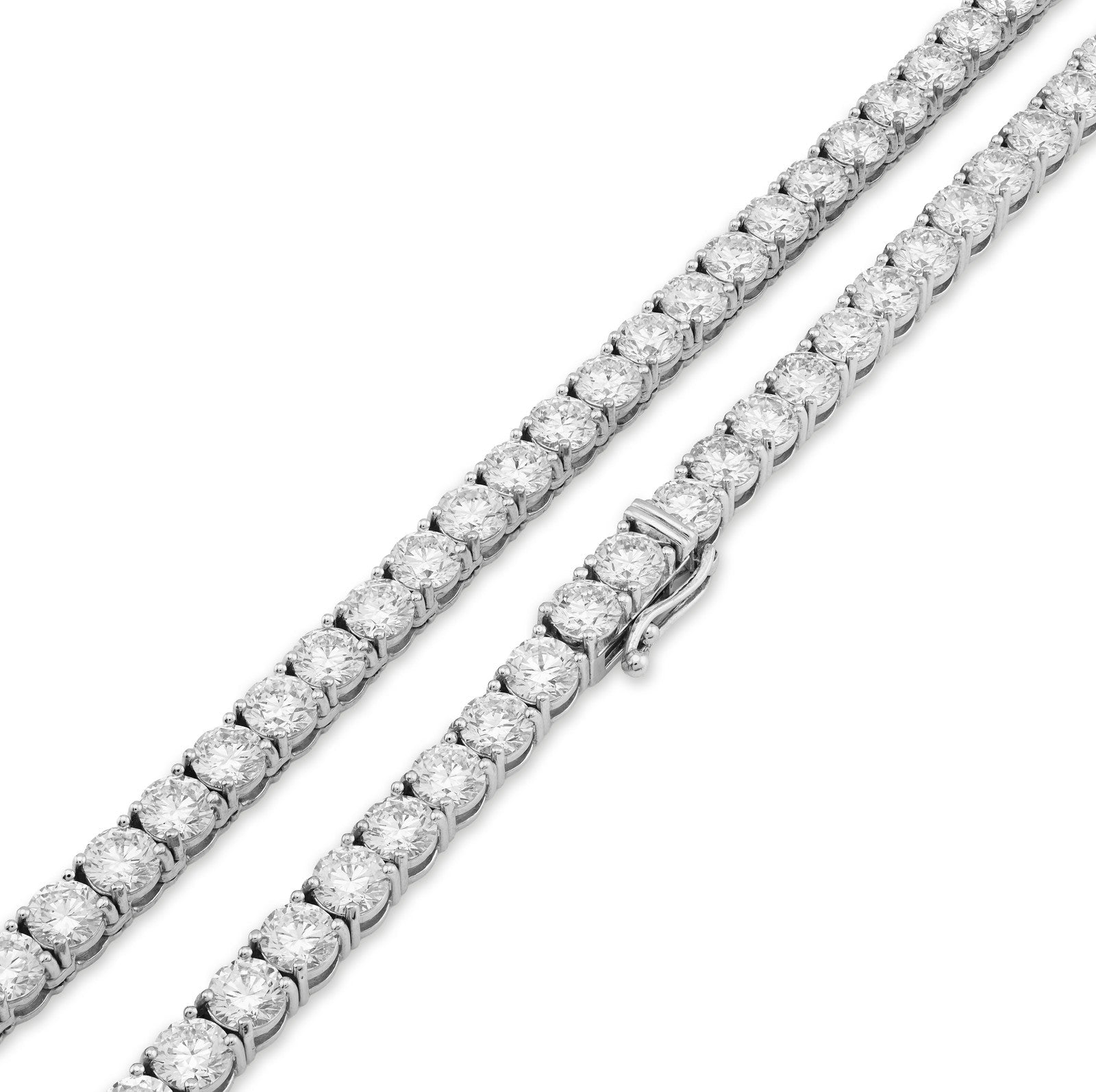 5MM 10k White Gold 55CTW Lab Grown Diamond Tennis Chain 52.5g 22 Inches Necklace - Elite Jewelers - Necklaces