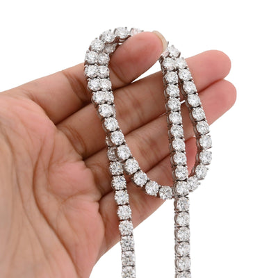 5MM 10k White Gold 55CTW Lab Grown Diamond Tennis Chain 52.5g 22 Inches Necklace - Elite Jewelers - Necklaces