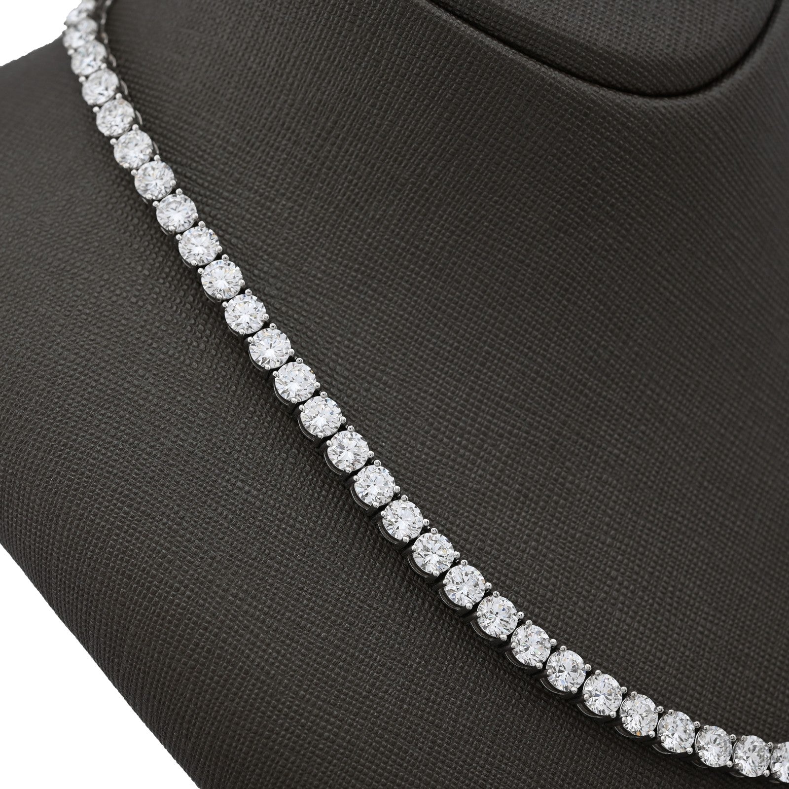 5MM 10k White Gold 55CTW Lab Grown Diamond Tennis Chain 52.5g 22 Inches Necklace - Elite Jewelers - Necklaces