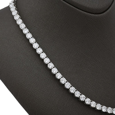 5MM 10k White Gold 55CTW Lab Grown Diamond Tennis Chain 52.5g 22 Inches Necklace - Elite Jewelers - Necklaces