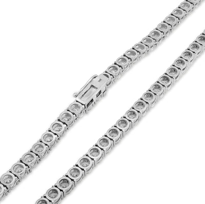 5MM 10k White Gold 55CTW Lab Grown Diamond Tennis Chain 52.5g 22 Inches Necklace - Elite Jewelers - Necklaces