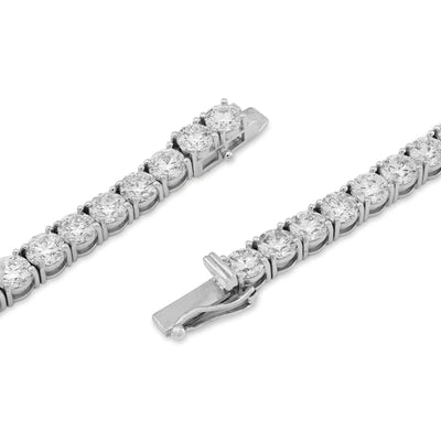 5MM 10k White Gold 55CTW Lab Grown Diamond Tennis Chain 52.5g 22 Inches Necklace - Elite Jewelers - Necklaces