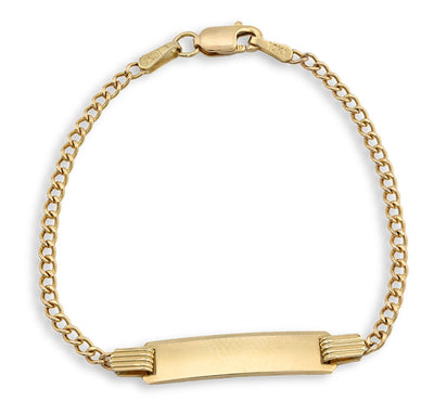 5MM 10k Yellow Gold 1.5gms Cuban Baby Bracelet 5.5 Inches Engravable ID Armlet - Elite Jewelers - Bracelets