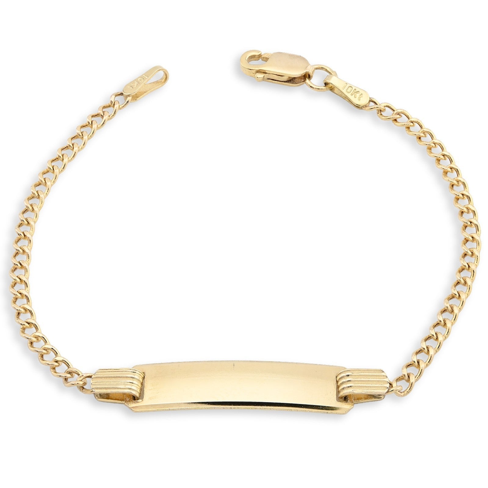 5MM 10k Yellow Gold 1.5gms Cuban Baby Bracelet 5.5 Inches Engravable ID Armlet - Elite Jewelers - Bracelets