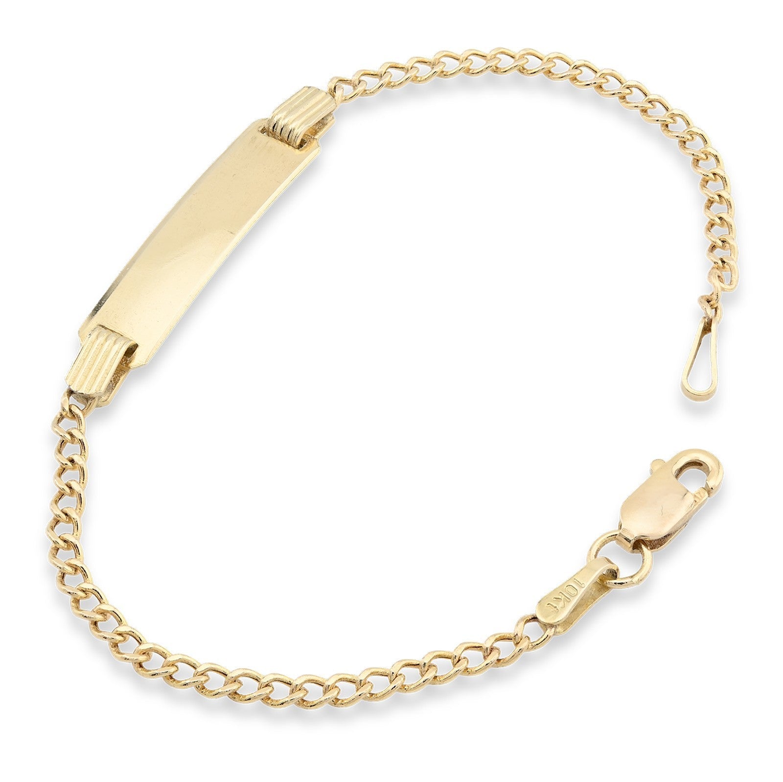 5MM 10k Yellow Gold 1.5gms Cuban Baby Bracelet 5.5 Inches Engravable ID Armlet - Elite Jewelers - Bracelets