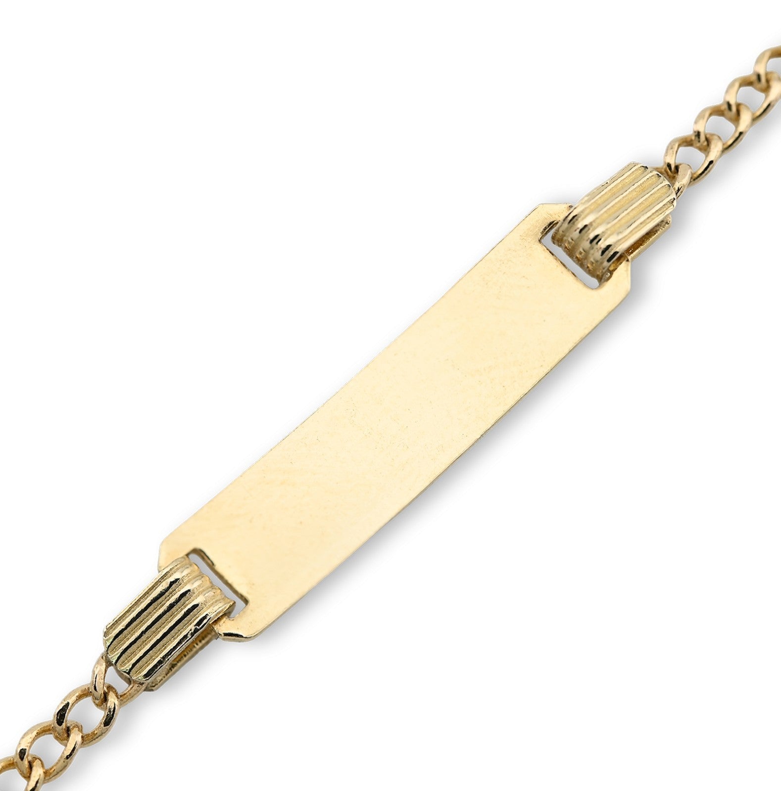 5MM 10k Yellow Gold 1.5gms Cuban Baby Bracelet 5.5 Inches Engravable ID Armlet - Elite Jewelers - Bracelets