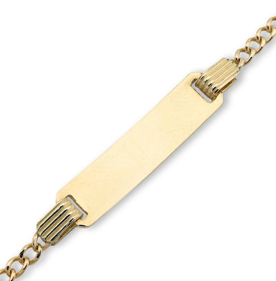5MM 10k Yellow Gold 1.5gms Cuban Baby Bracelet 5.5 Inches Engravable ID Armlet - Elite Jewelers - Bracelets