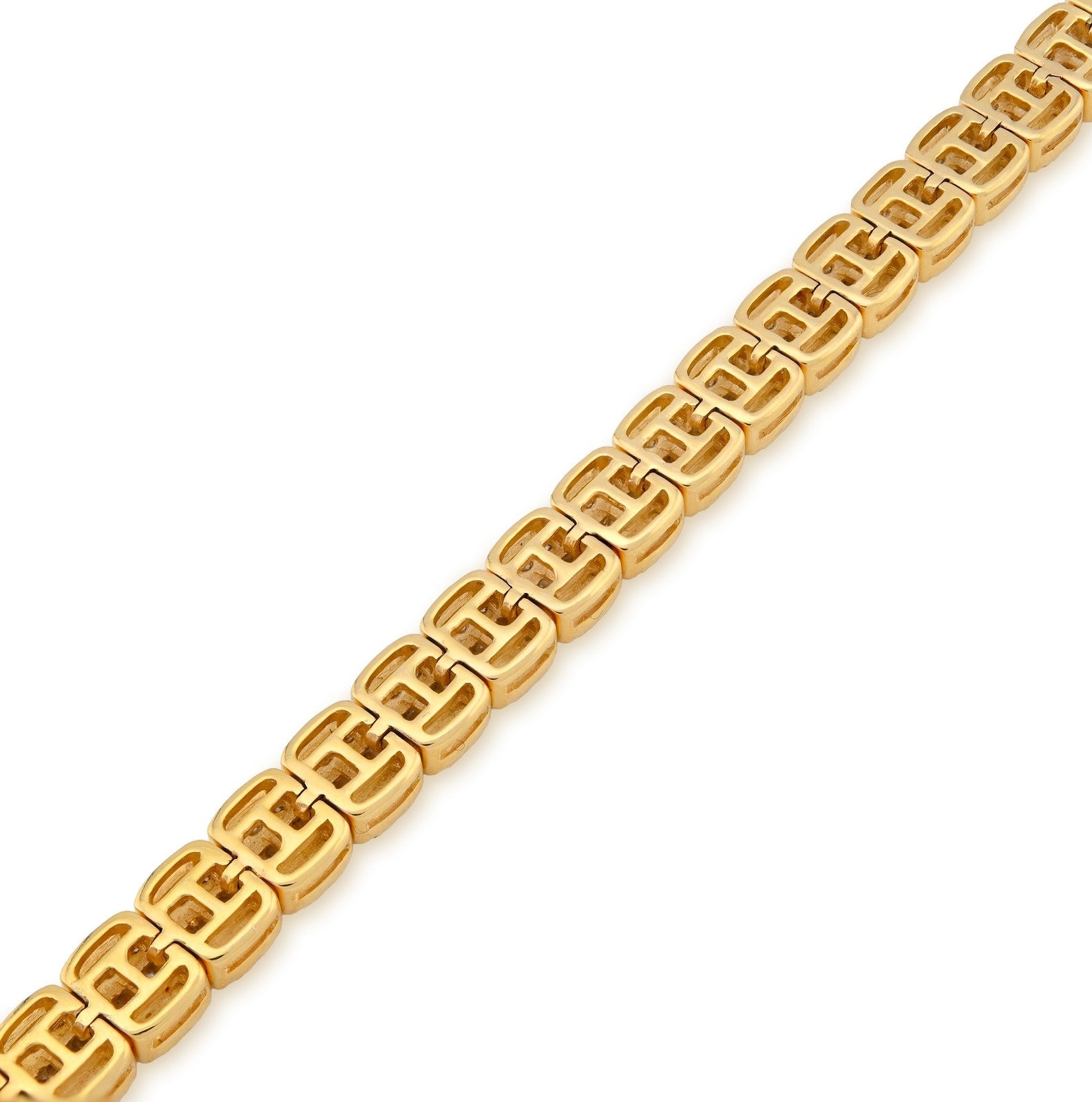 5MM 10k Yellow Gold 16.8gms 3.71CTW Pure Round/Baguette Diamond Tennis Bracelet - Elite Jewelers - Bracelets