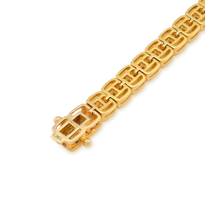 5MM 10k Yellow Gold 16.8gms 3.71CTW Pure Round/Baguette Diamond Tennis Bracelet - Elite Jewelers - Bracelets