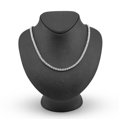 5MM 925 Silver 2.95CTW Illusion Setting 24 Inches Tennis Chain Necklace 38 grams - Elite Jewelers - Necklaces & Chains