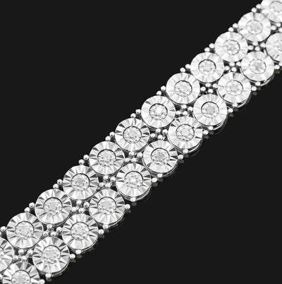 5MM 925 Silver 2.95CTW Illusion Setting 24 Inches Tennis Chain Necklace 38 grams - Elite Jewelers - Necklaces & Chains