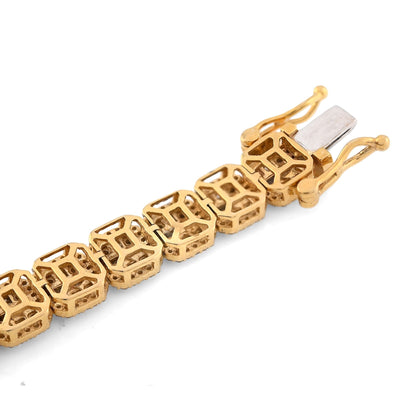 6MM 10k Yellow Gold 18.2g 4.12CTW Natural Round/Baguette Diamond Tennis Bracelet - Elite Jewelers - Bracelets