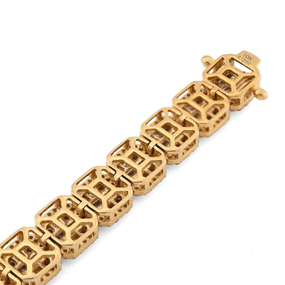 6MM 10k Yellow Gold 18.2g 4.12CTW Natural Round/Baguette Diamond Tennis Bracelet - Elite Jewelers - Bracelets