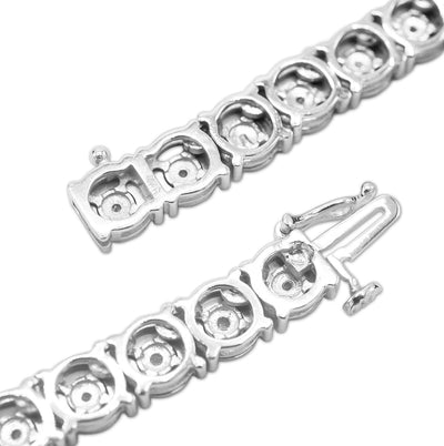 6MM 925 Silver 2.75CTW Illusion Setting 22 Inches Tennis Chain Necklace 35 grams - Elite Jewelers - Necklaces & Chains