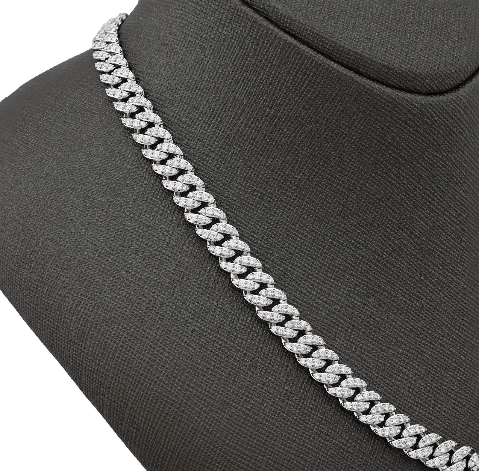 7.5MM 925 Sterling Silver 10CTW Lab Diamond Cuban Chain 59.7g 22 Inches Necklace - Elite Jewelers - Necklaces