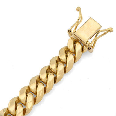 7.5MM Real 10k Yellow Gold Men Solid Cuban Link Bracelet 32.9gms 8 Inches Armlet - Elite Jewelers - Bracelets