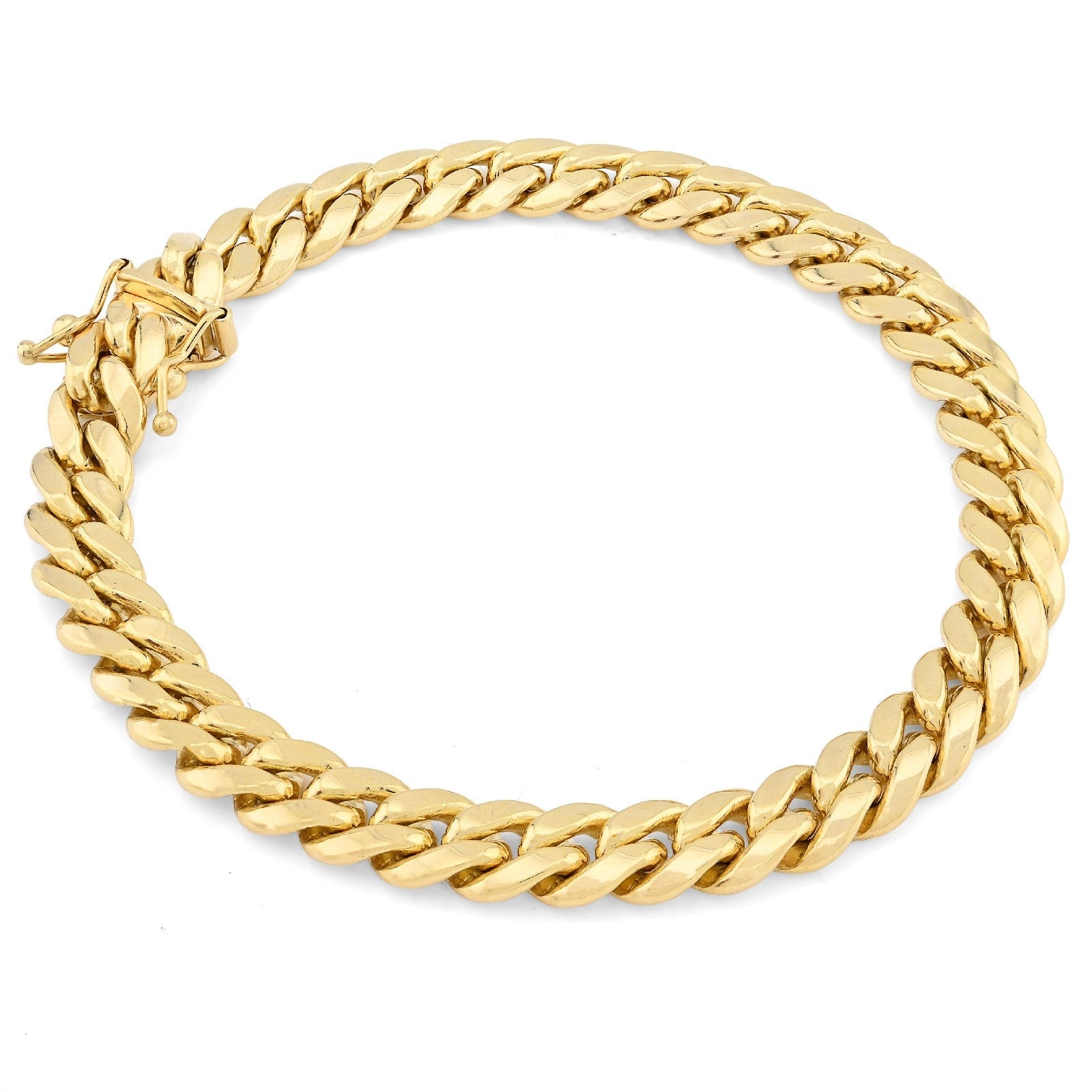 7.5MM Real 10k Yellow Gold Men Solid Cuban Link Bracelet 32.9gms 8 Inches Armlet - Elite Jewelers - Bracelets