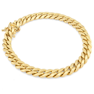 7.5MM Real 10k Yellow Gold Men Solid Cuban Link Bracelet 32.9gms 8 Inches Armlet - Elite Jewelers - Bracelets