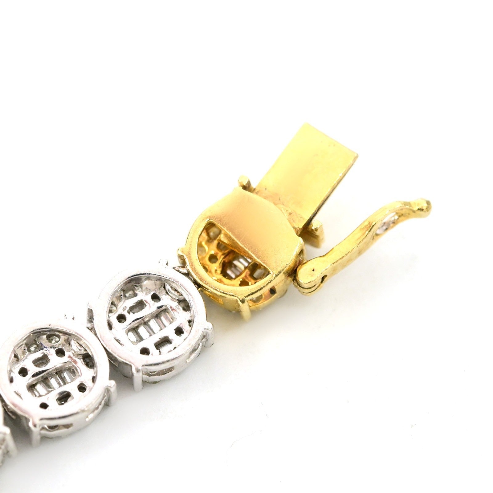 7MM 10k 3 Tone Gold 20 Inch 16CTW Round/Baguette Diamond Tennis Chain 47.1gms - Elite Jewelers - Necklaces & Chains