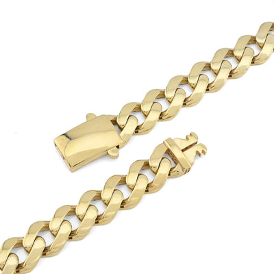 7MM Cuban Link 16.9gms Chain 1/10th 10k Yellow Gold Bonded 925 20 Inch Necklace - Elite Jewelers - Necklaces & Chains