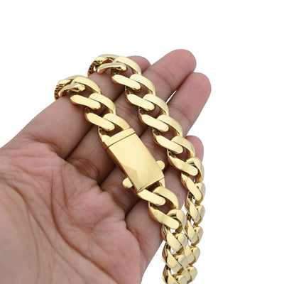 7MM Cuban Link 16.9gms Chain 1/10th 10k Yellow Gold Bonded 925 20 Inch Necklace - Elite Jewelers - Necklaces & Chains
