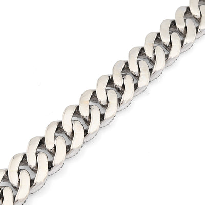8.5MM 10k White Gold 27.5gm 3.9CTW Natural Round/Baguette Diamond Cuban Bracelet - Elite Jewelers - Bracelets