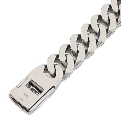 8.5MM 10k White Gold 27.5gm 3.9CTW Natural Round/Baguette Diamond Cuban Bracelet - Elite Jewelers - Bracelets
