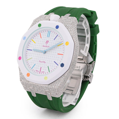 AP x Swatch Royal Pop Natural Diamond Band White Watch Huit Blanc