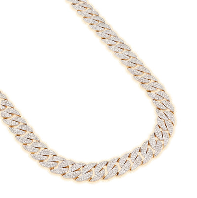 8MM 10k Yellow Gold 10.3 CTW Pure Diamond Mens Cuban Chain 22In 41.7gms Necklace - Elite Jewelers - Necklaces & Chains