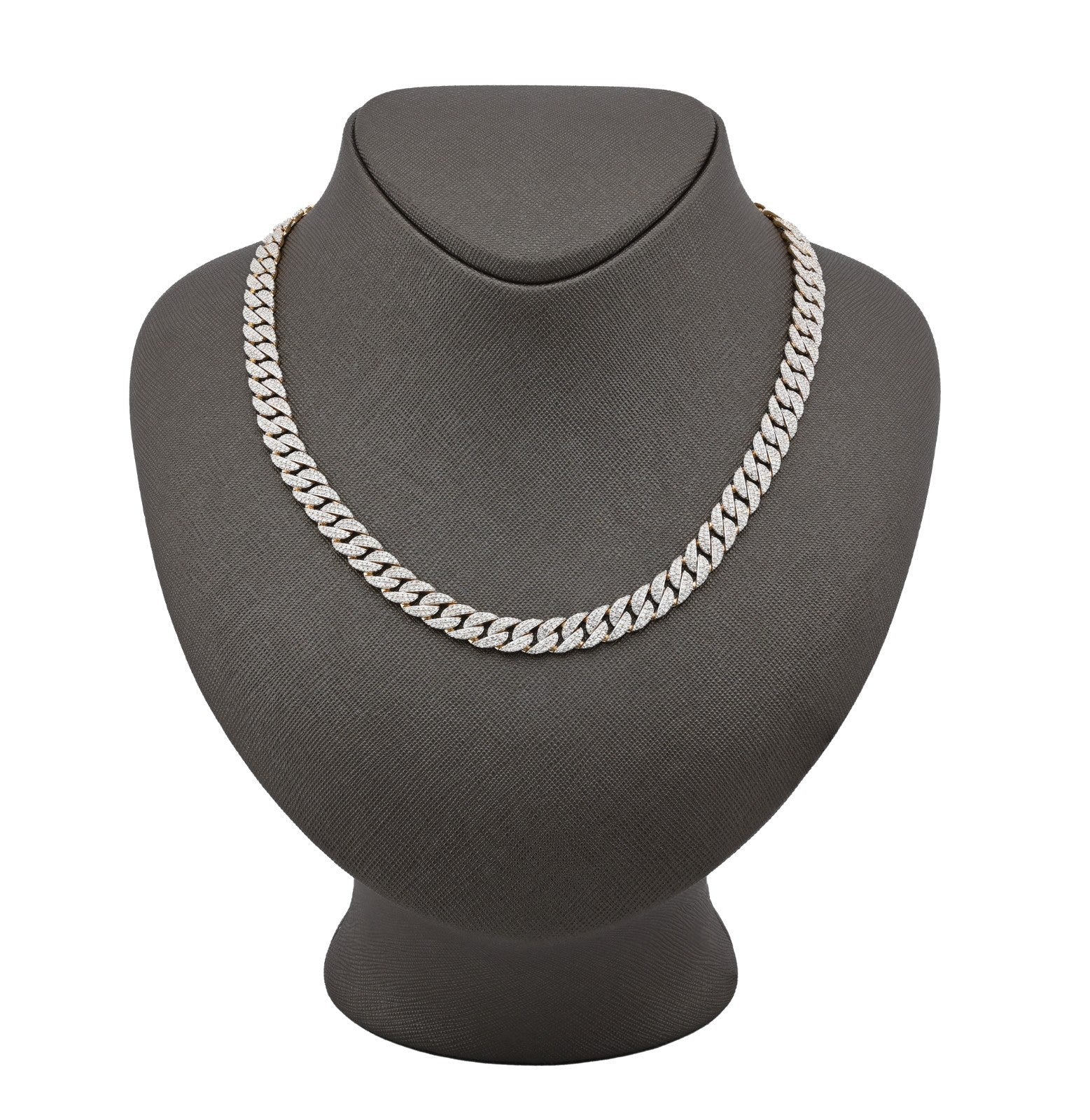 8MM 10k Yellow Gold 10.3 CTW Pure Diamond Mens Cuban Chain 22In 41.7gms Necklace - Elite Jewelers - Necklaces & Chains