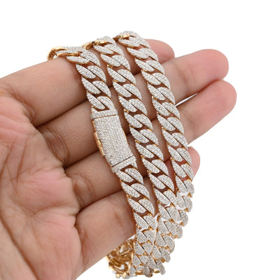 8MM 10k Yellow Gold 10.3 CTW Pure Diamond Mens Cuban Chain 22In 41.7gms Necklace - Elite Jewelers - Necklaces & Chains