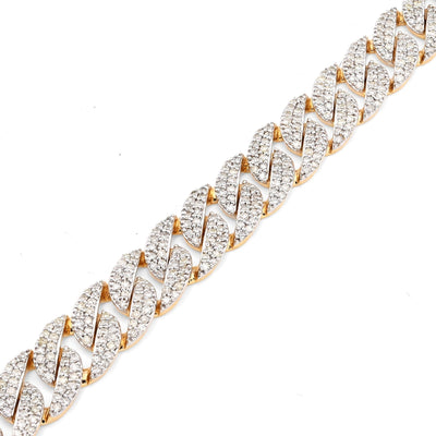 8MM 10k Yellow Gold 16.2g 3.9CTW Natural Diamond Cuban Link 8 Inch Mens Bracelet - Elite Jewelers - Bracelets