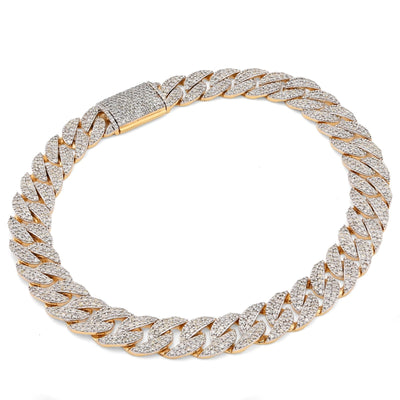 8MM 10k Yellow Gold 16.2g 3.9CTW Natural Diamond Cuban Link 8 Inch Mens Bracelet - Elite Jewelers - Bracelets