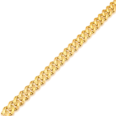 8MM 10k Yellow Gold 17g 3.8CTW Natural Round - Cut Diamond Cuban Bracelet 8 Inches - Elite Jewelers - Bracelets